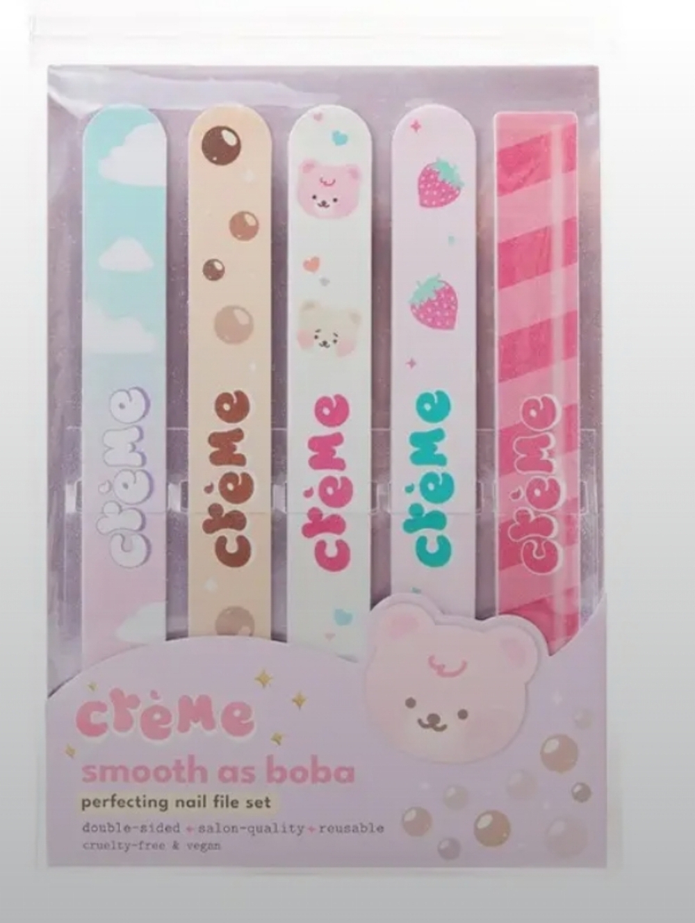 Crème Shop Nail File Set Smooth As Boba 5 Pack